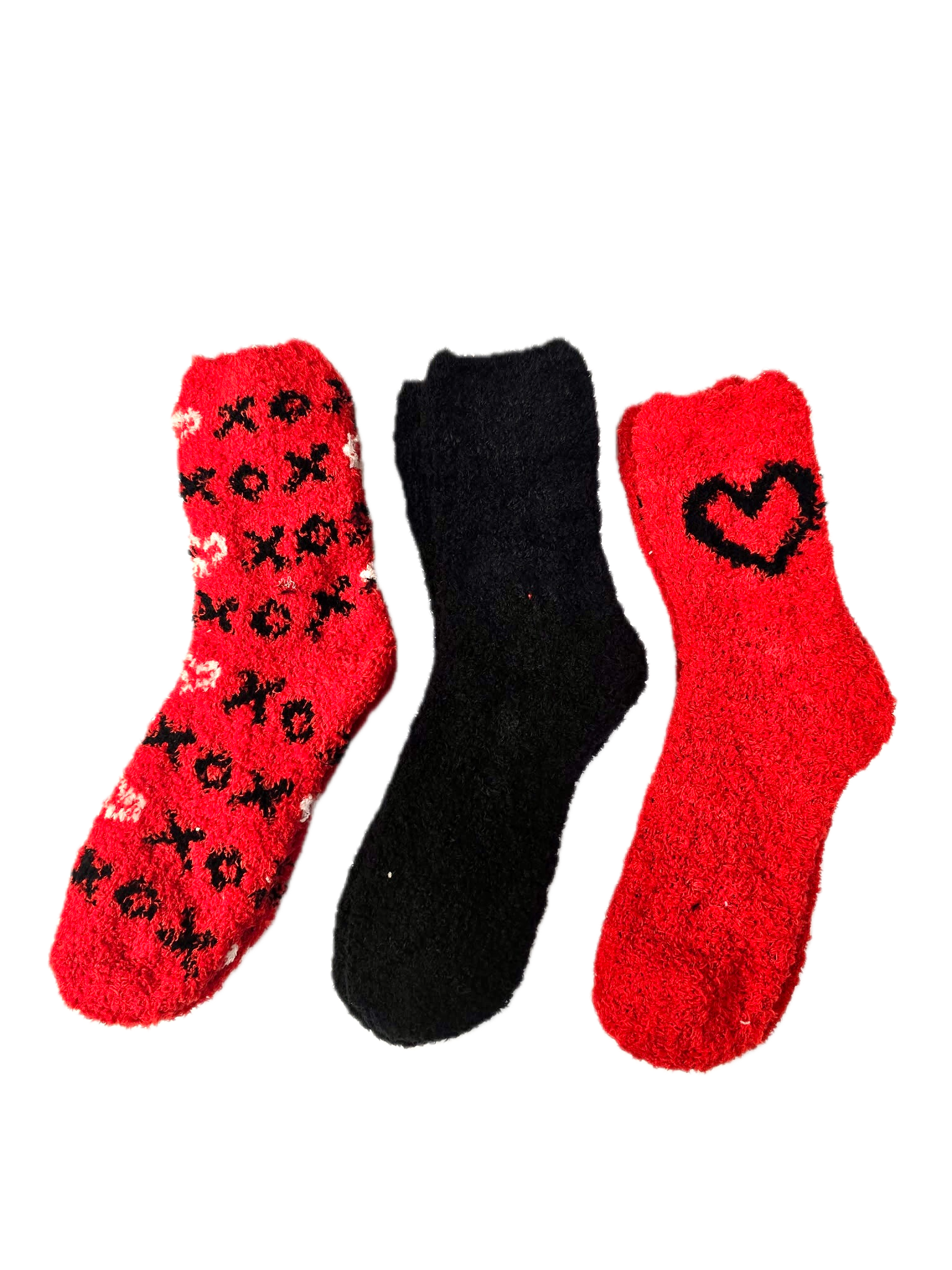 XOXO Black and Red Sock Set - 3 Pairs