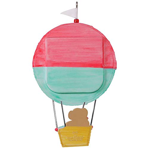 Hallmark Keepsake Ornament 2018 Personalized Year Dated, Baby's First Christmas Love's Journey Begins Picture Frame, Photo, Hot Air Balloon