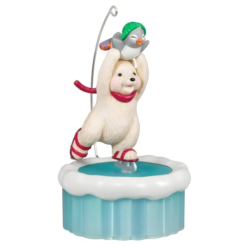 Hallmark Keepsake Christmas Ornament 2023, Skating Snowball and Tuxedo Ornament with Motion, Snowman Gifts