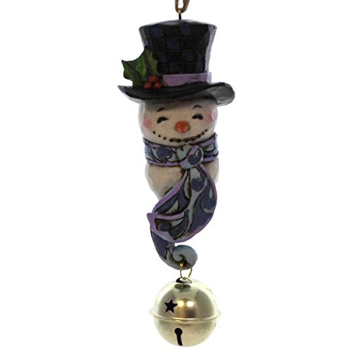 Enesco Jim Shore Heartwood Creek Snowman Jingle Bell Ornament 5.375 in