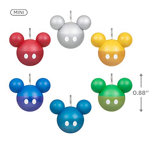 Hallmark Keepsake Miniature Christmas Ornaments 2023, Disney Mickey Mouse, Mini Set of 6, Gifts for Disney Fans