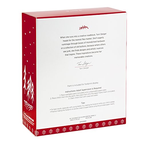 Hallmark Keepsake 2017 Little Feet, Big Blessing Baby's Footprint Porcelain Dated Christmas Ornament Kit