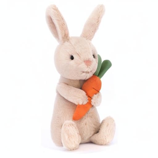 Jellycat Bonnie Bunny with Carrot Stuffed Animal, 7 inches| Rabbit and Bunny Plush Toy | Classic Children's Gift