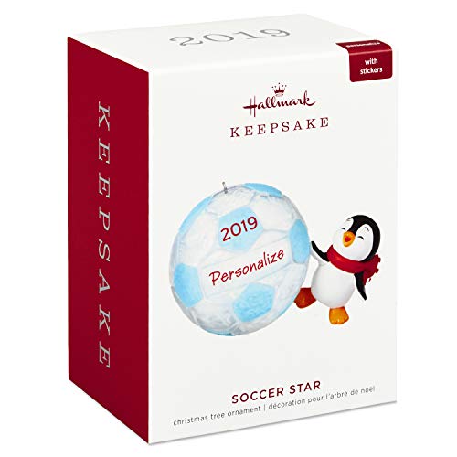 Hallmark Keepsake Christmas 2019 Year Dated Soccer Star Penguin DIY Personalized Ornament
