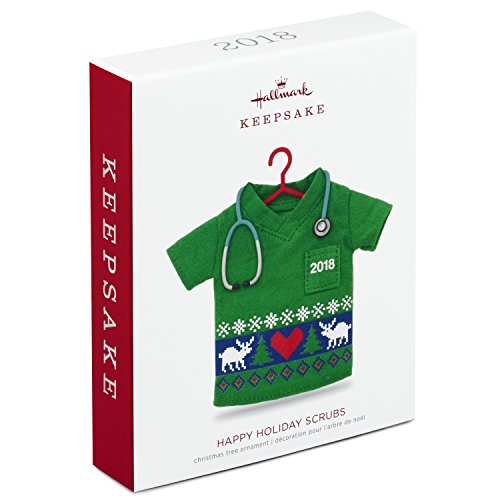 Hallmark Keepsake Christmas Ornament 2018 Year Dated, Happy Holiday Scrubs