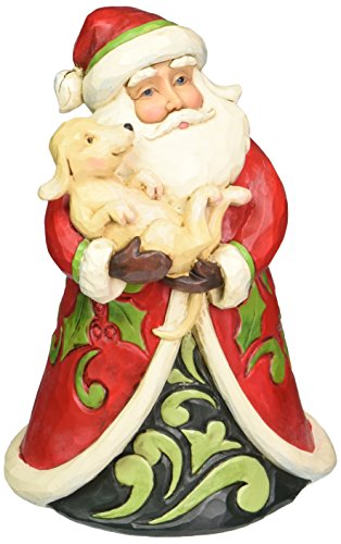Enesco Jim Shore Heartwood Creek Pint Sized Santa with Puppy Figurine, 5-Inch