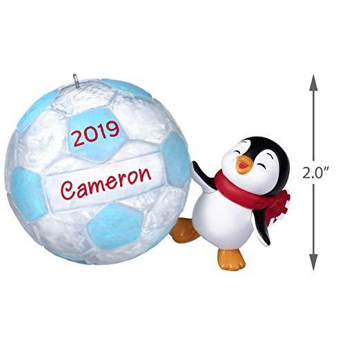 Hallmark Keepsake Christmas 2019 Year Dated Soccer Star Penguin DIY Personalized Ornament