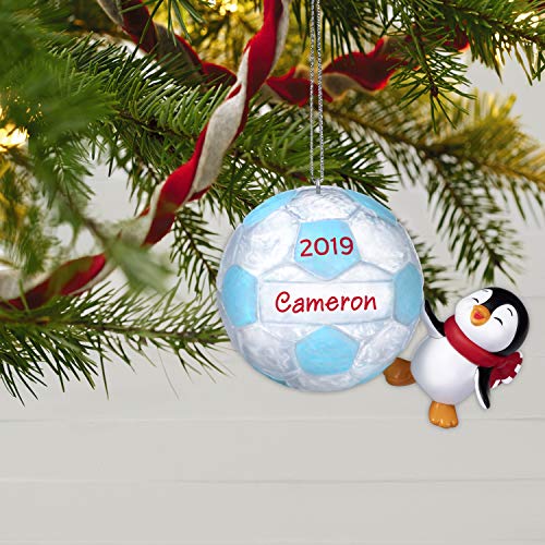 Hallmark Keepsake Christmas 2019 Year Dated Soccer Star Penguin DIY Personalized Ornament