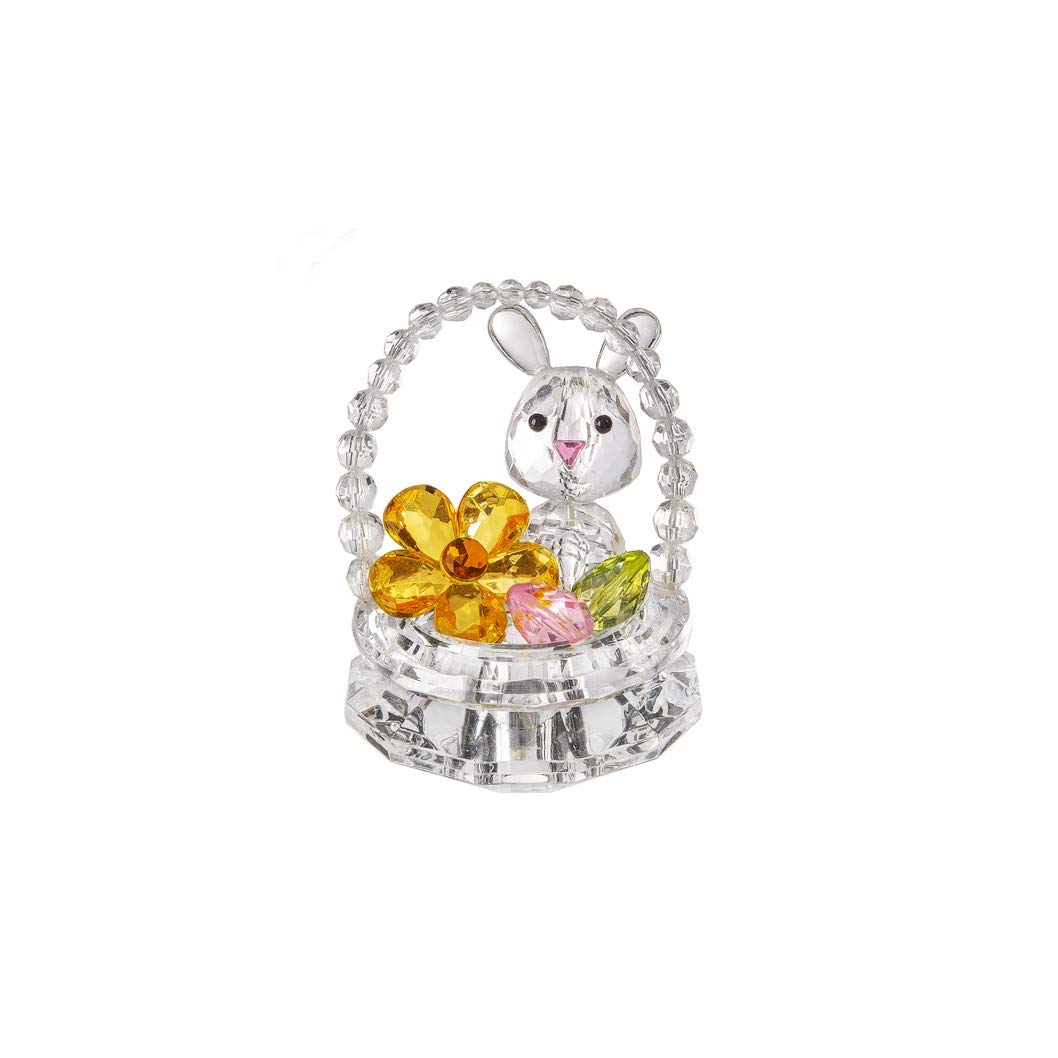 Ganz ACRYE-55 Bunny Basket Figurine, 3-inch Height