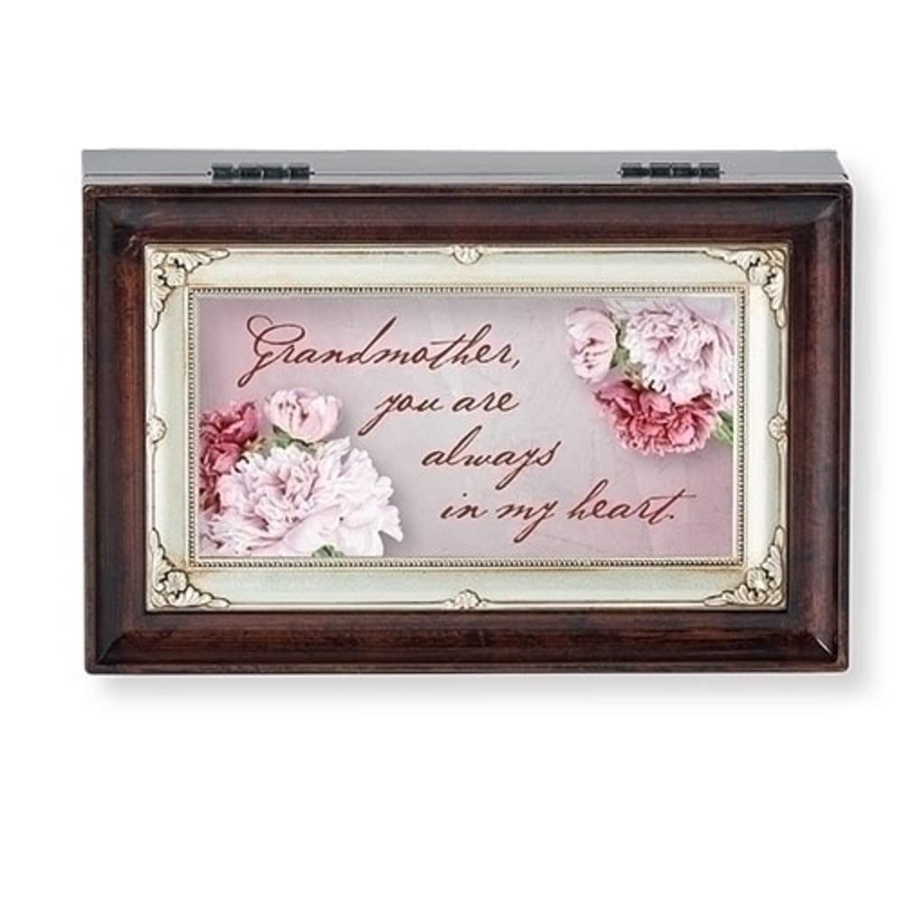 Roman Grandmother Box, 6-inch Length, Small, Brown, Plastic, Metal, Home Decor, Music Box