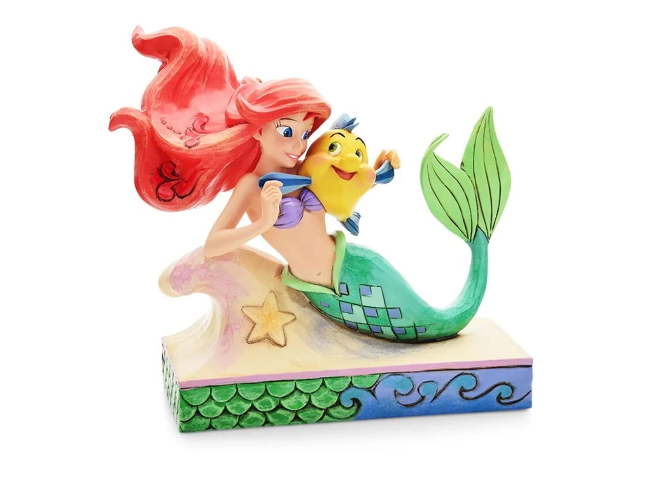 Disney Traditions by Jim Shore “The Little Mermaid” Ariel with Flounder Stone Resin Figurine, 5.25”