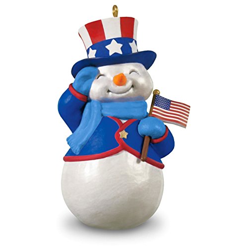 Patriotic Snowman Christmas Ornament Hallmark Keepsake Ornament