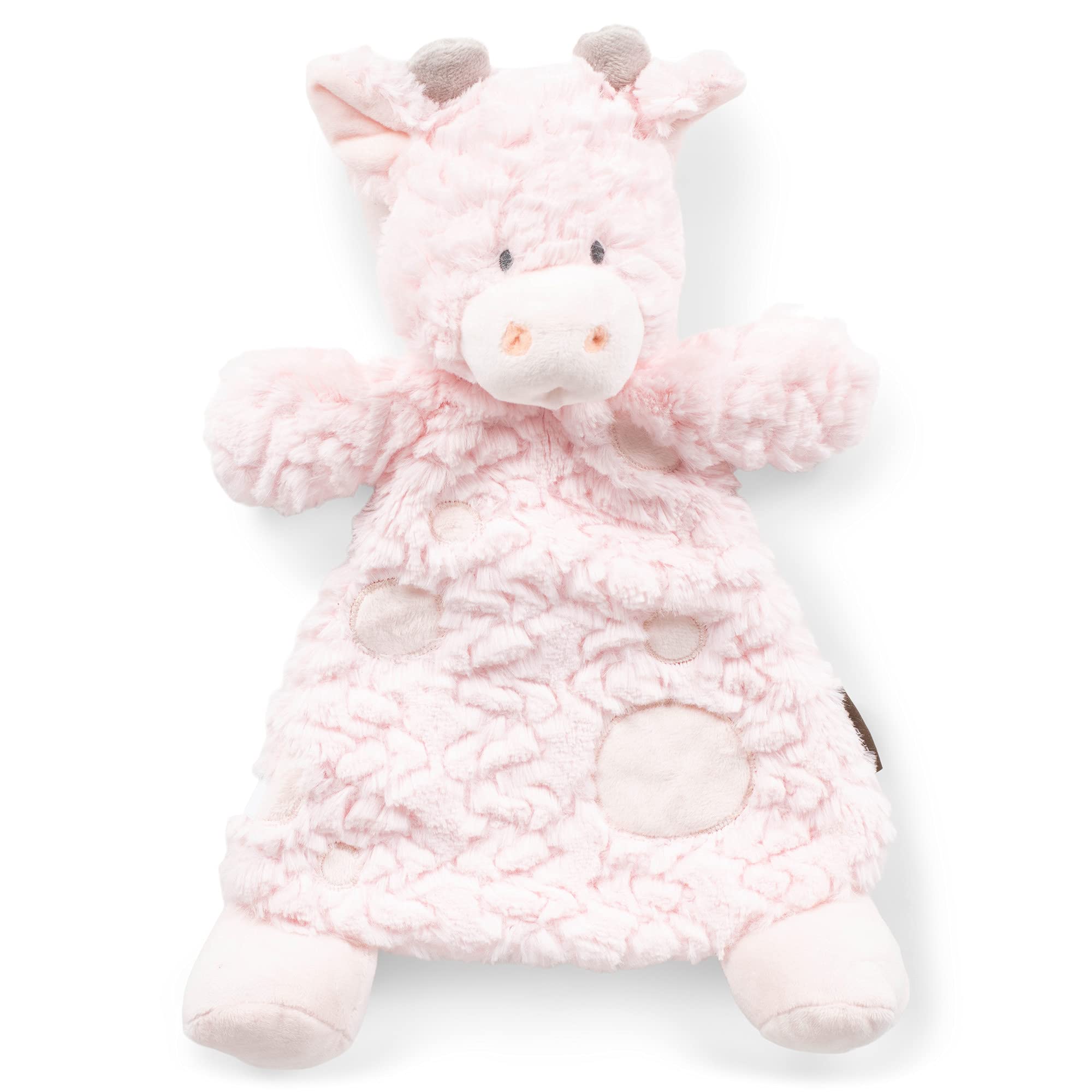 DEMDACO Gracie Giraffe Soft Pink 13 x 11 Plush Polyester Stuffed Animal Rattle Blankie