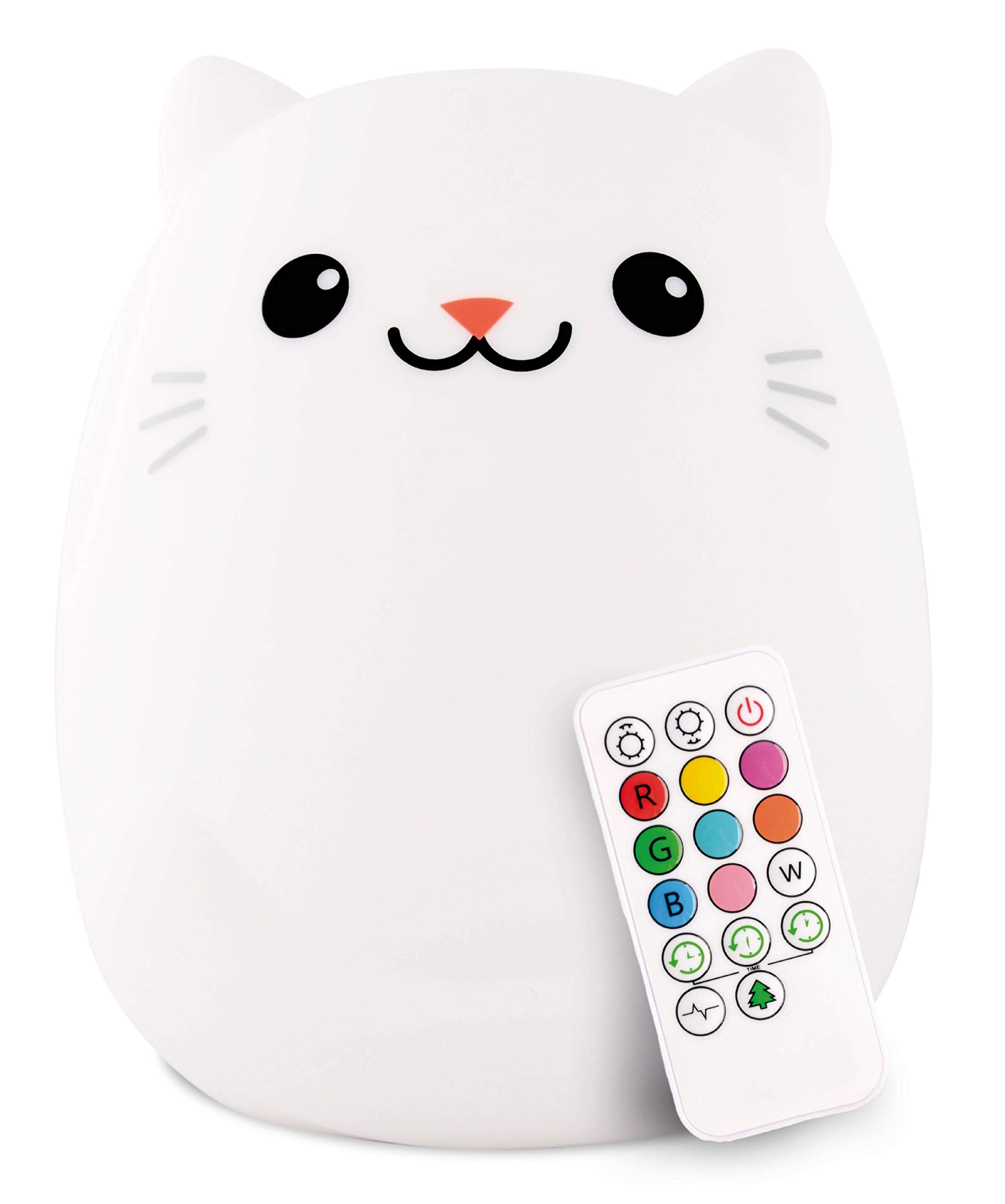 Lumipets Kitty Cat Portable Night Light for Kids, Silicone Nursery Light for Baby and Toddler Room, Rechargeable Animal Lights for Girls and Boys, Kawaii Lamp