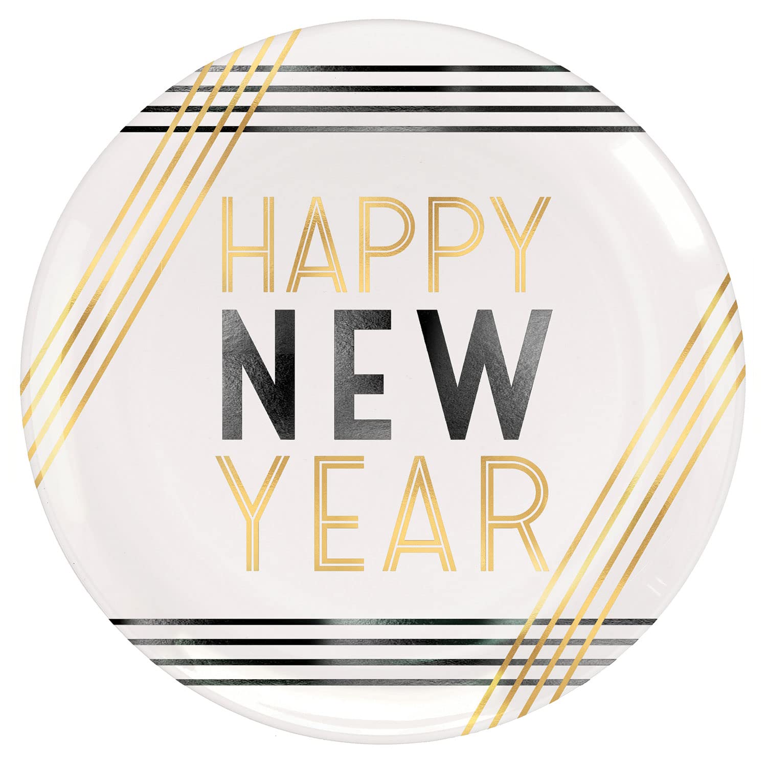 "Happy New Year" Plastic Coupe Plates, 7.5", 4 Ct.