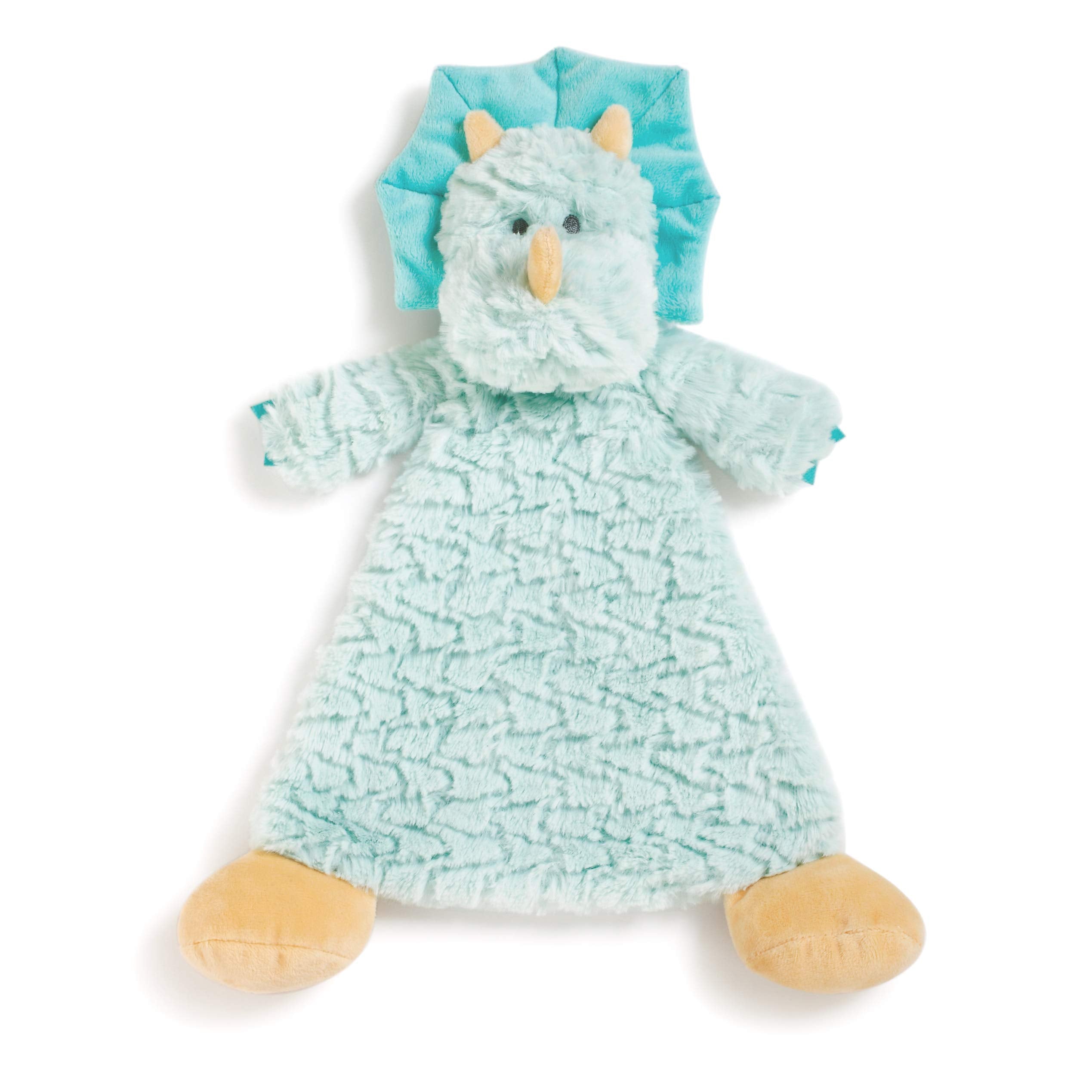 Darcy Dinosaur Aqua Blue Children's Plush Rattle Blankie