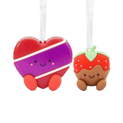Hallmark Better Together Strawberry and Chocolate Magnetic Christmas Ornaments for Tree, Set of 2
