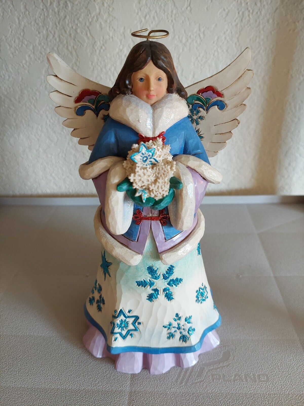 Enesco Jim Shore "May Blessings Fall Upon You' Snowflake Angel Winter Wonderland Figurine 2015