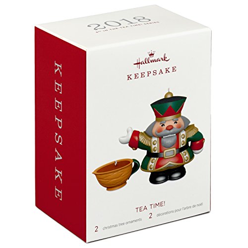 Hallmark Keepsake Christmas Ornaments 2018 Year Dated, Tea Time! Nutcracker, Porcelain, Set of 2