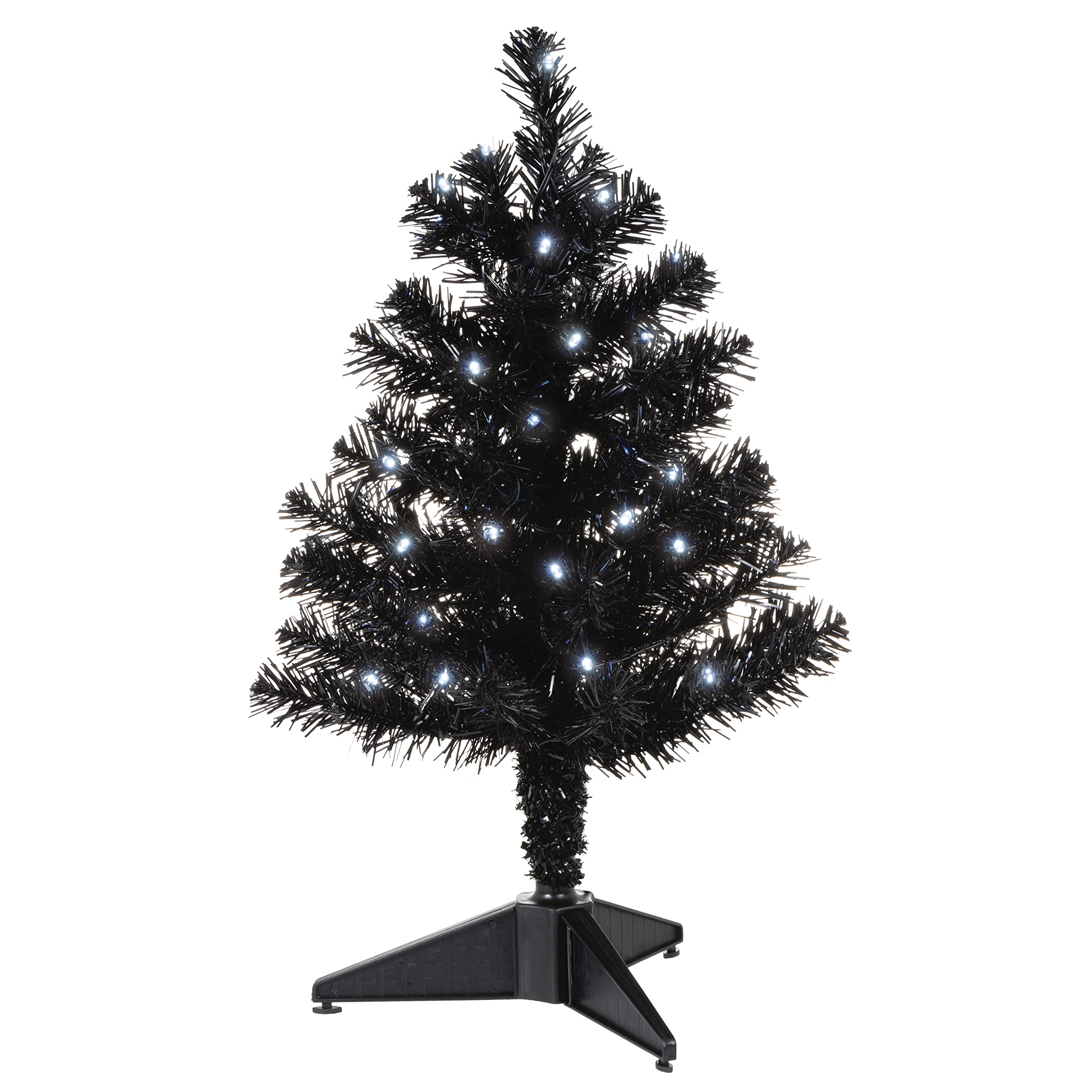 Hallmark Keepsake 2022, Miniature Halloween Tree, Black Christmas Tree with Lights, 18.75"