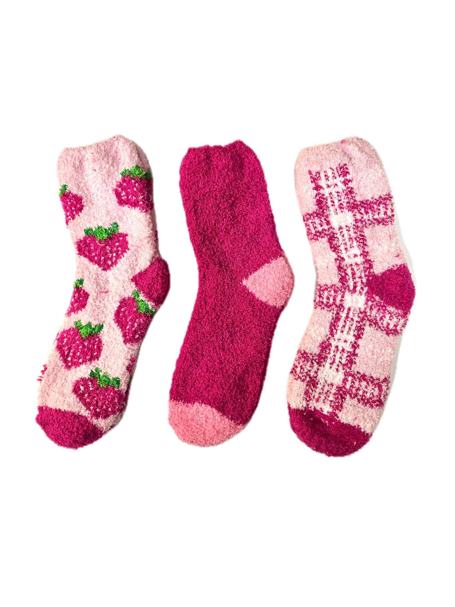 Pink Strawberry Sock Set - 3 Pairs