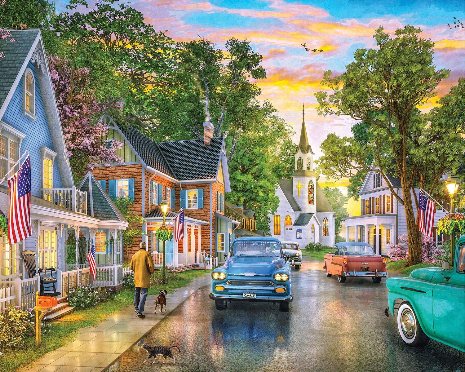 Springbok 1000 Piece Jigsaw Puzzle Blissful Borough - Made in USA