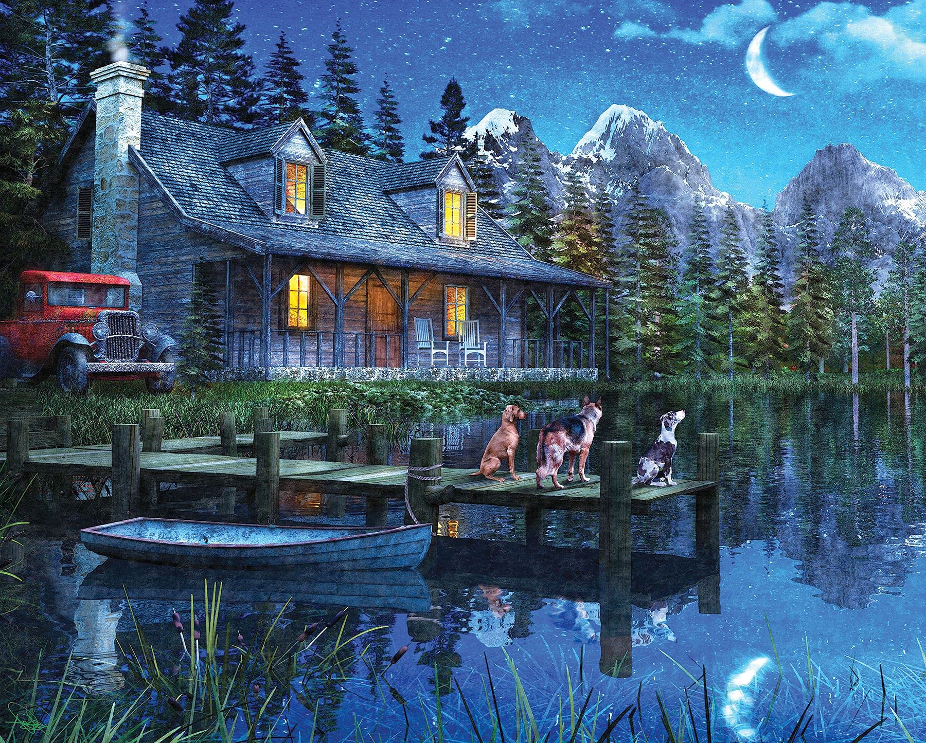 Springbok's 1000 Piece Jigsaw Puzzle Moonlit Night Multi, Large/24 x 30"
