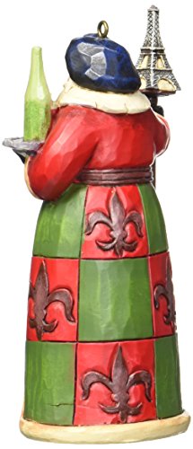 Jim Shore Heartwood Creek French Santa Stone Resin Hanging Ornament, 4.25”