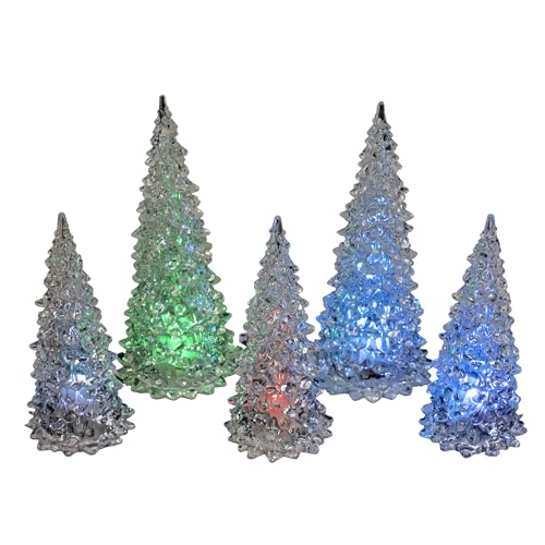 Roman Lighted Trees set of 5 7-9"H