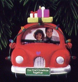 Hallmark Keepsake Ornament 1995 OUR FIRST CHRISTMAS TOGETHER CAR PHOTO HOLDER