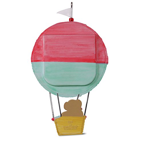 Hallmark Keepsake Ornament 2018 Personalized Year Dated, Baby's First Christmas Love's Journey Begins Picture Frame, Photo, Hot Air Balloon