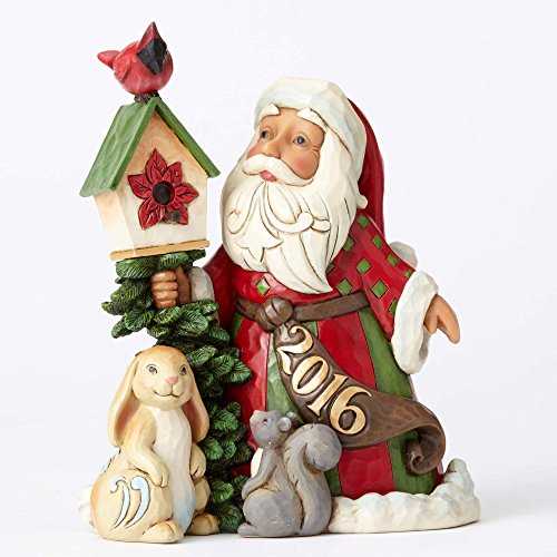 Enesco Gift Jim Shore Heartwood Creek Santa with Birdhouse