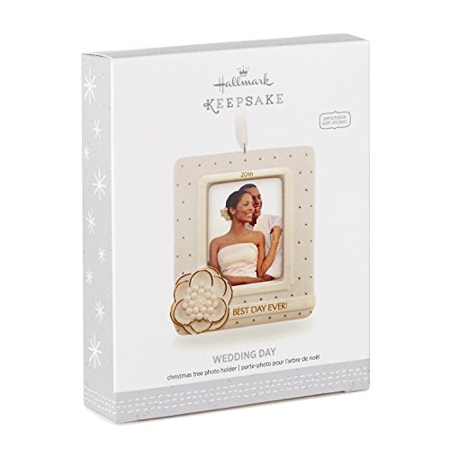 Hallmark Keepsake 2016 "Wedding Day" Dated Picture Frame Holiday Ornament
