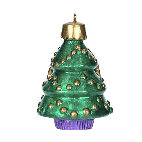 Hallmark Keepsake Mini Christmas Ornament 2019 Year Dated A World Within, Santa and Teddy Bear in Tree Miniature, 1.56"