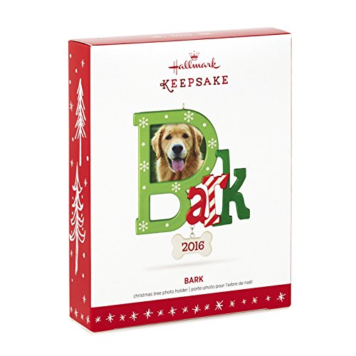 Hallmark Keepsake 2016 "Dog Bark" Dated Picture Frame Holiday Ornament