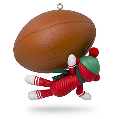 Hallmark Keepsake Personalized Christmas Ornament 2018 Year Dated, Football Star Sock Monkey