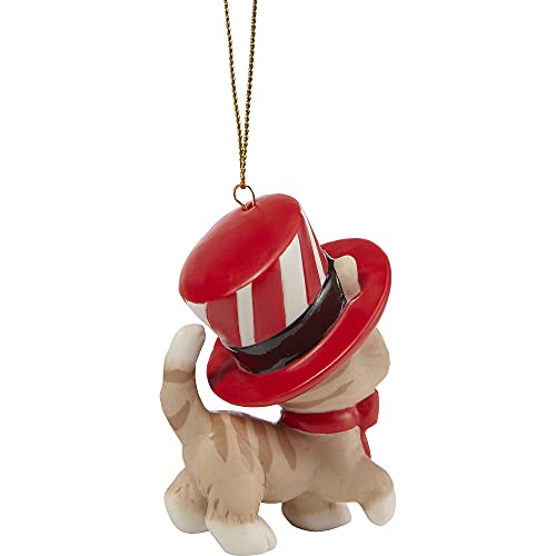 Precious Moments 211007 We Wish You A Meow-y Christmas 2021 Dated Cat Bisque Porcelain Ornamen