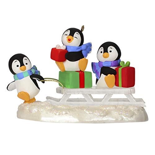 Hallmark Keepsake Christmas Ornament 2019 Year Dated Sledding Shenanigans Penguins