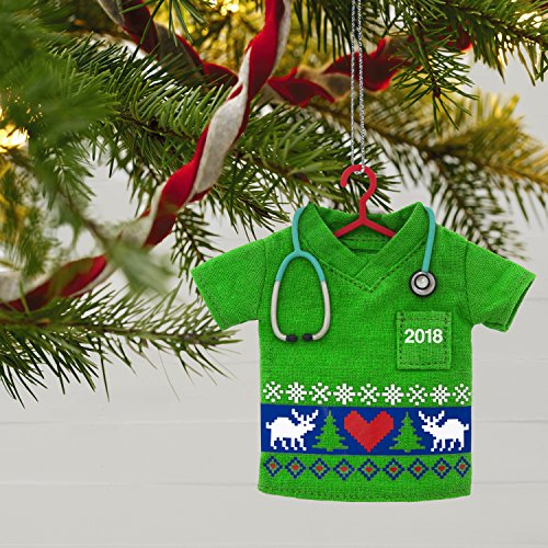 Hallmark Keepsake Christmas Ornament 2018 Year Dated, Happy Holiday Scrubs