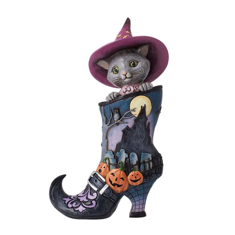 WITCHS BOOT WITH BLK CAT