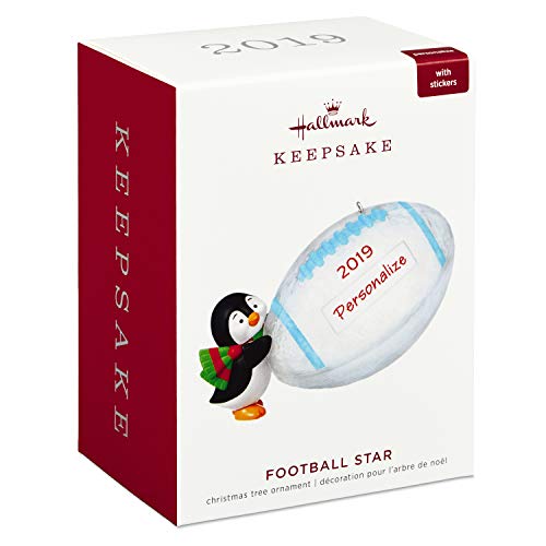 Hallmark Keepsake Christmas 2019 Year Dated Football Star Penguin DIY Personalized Ornament