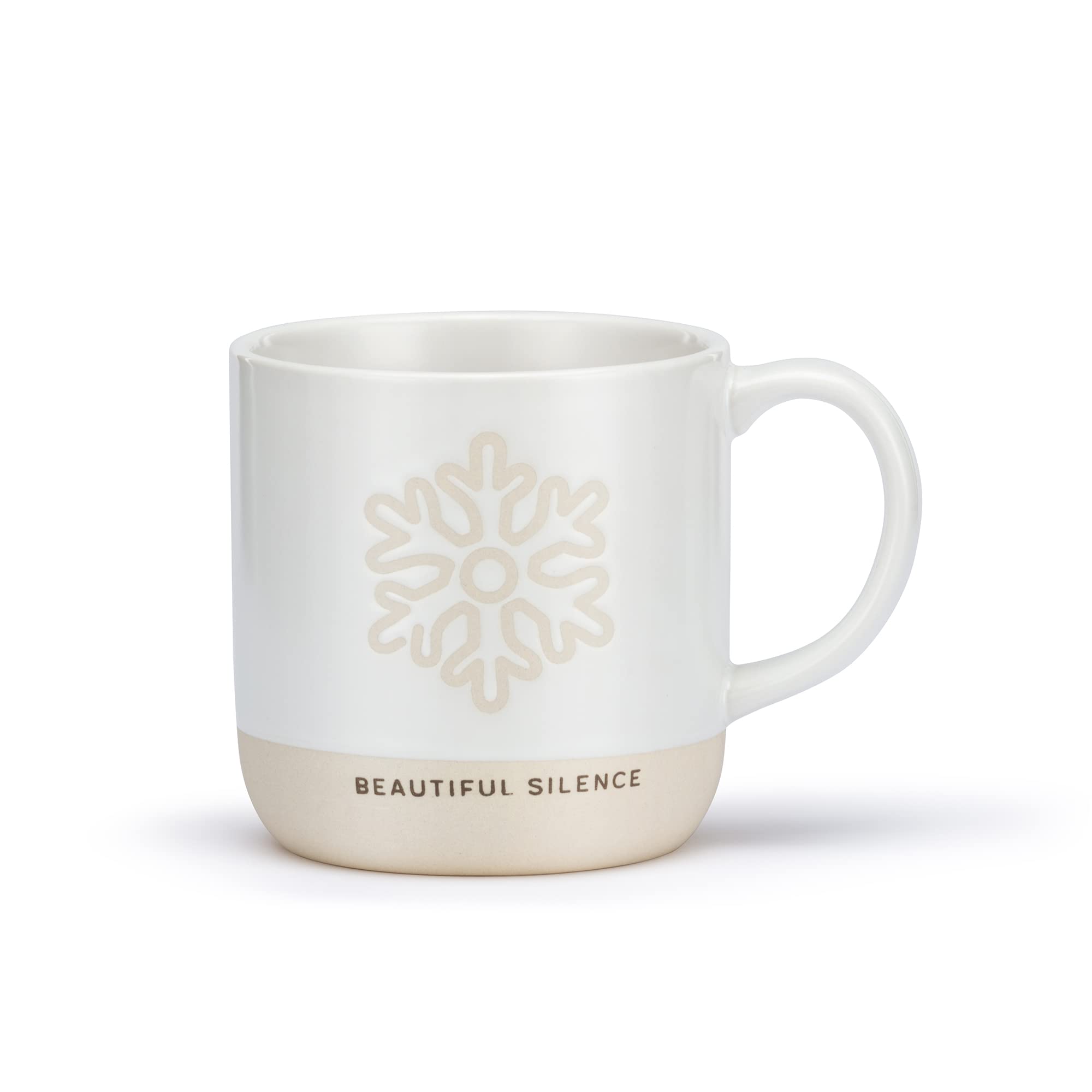 Beautiful Silence Classic White 16 Ounces Stoneware Meditation Christmas Coffee Cup Mug