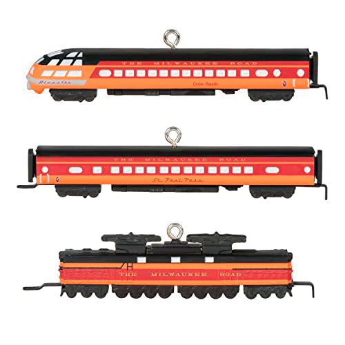 Hallmark Keepsake Miniature Christmas Ornaments 2023, Lionel Milwaukee Road EP-2 Passenger, Mini Set of 3, Train Gifts