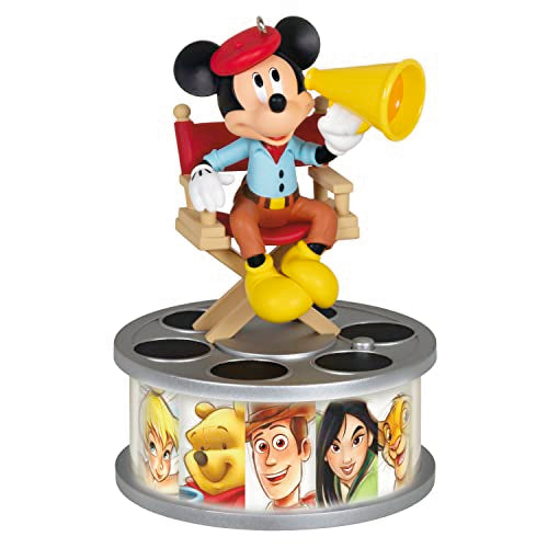 Hallmark Keepsake Christmas Ornament 2023, Disney 100 Years of Wonder Director Mickey Mouse with Light and Sound, Gifts for Disney Fans