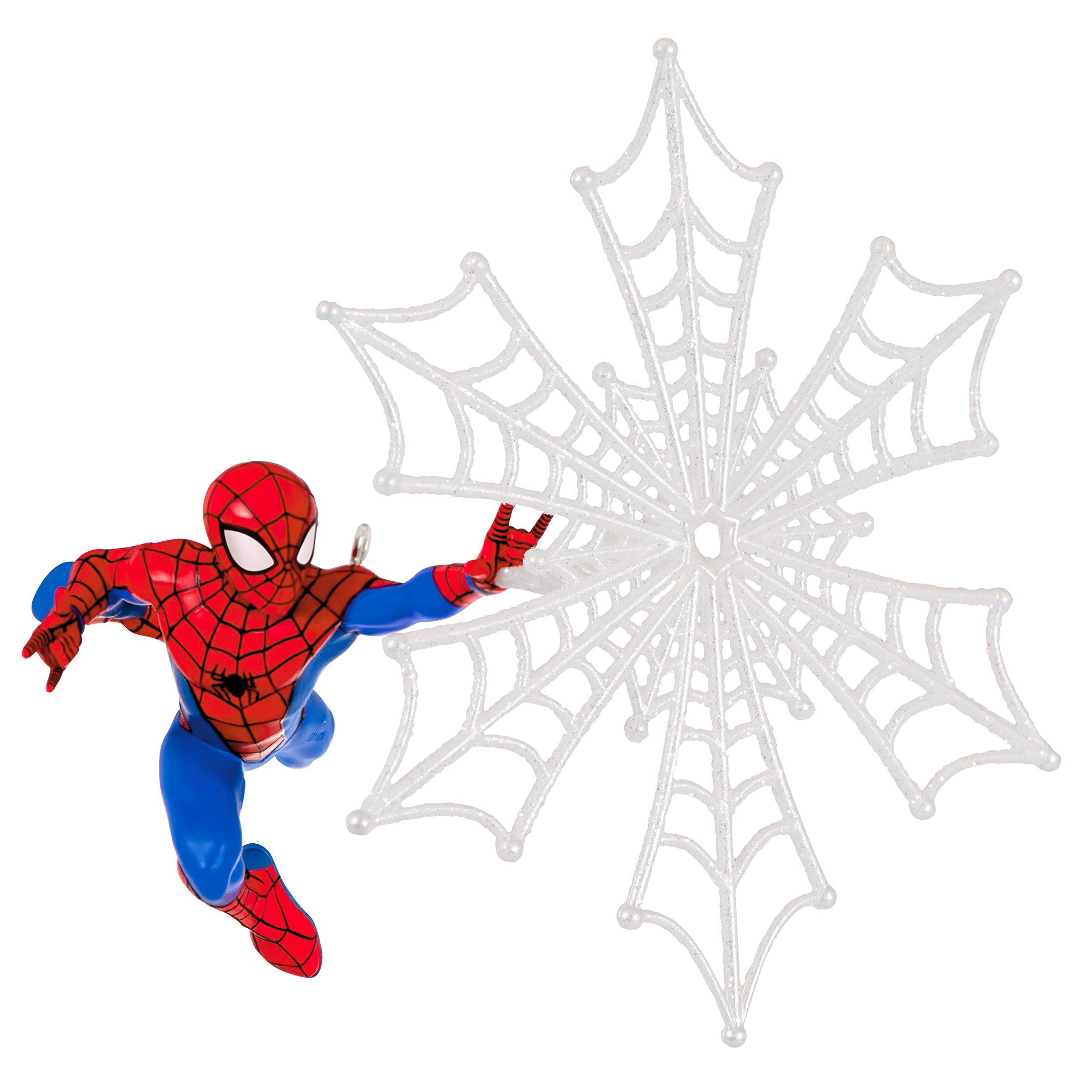 Hallmark Keepsake Christmas Ornament 2023, Marvel Spider-Man Spidey Spins a Snowflake, Super Hero Gifts
