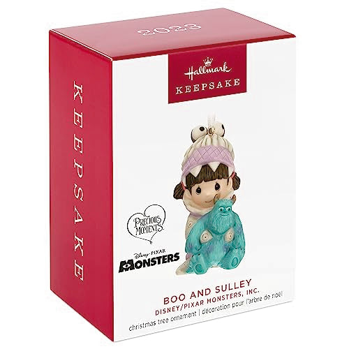 Hallmark Keepsake Christmas Ornament 2023, Disney/Pixar Precious Moments Monsters, Inc. Boo and Sulley Porcelain, Gifts for Disney Fans