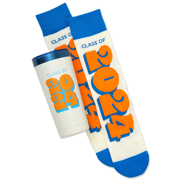Hallmark Class Of 20244 Travel Mug and Socks Bundle
