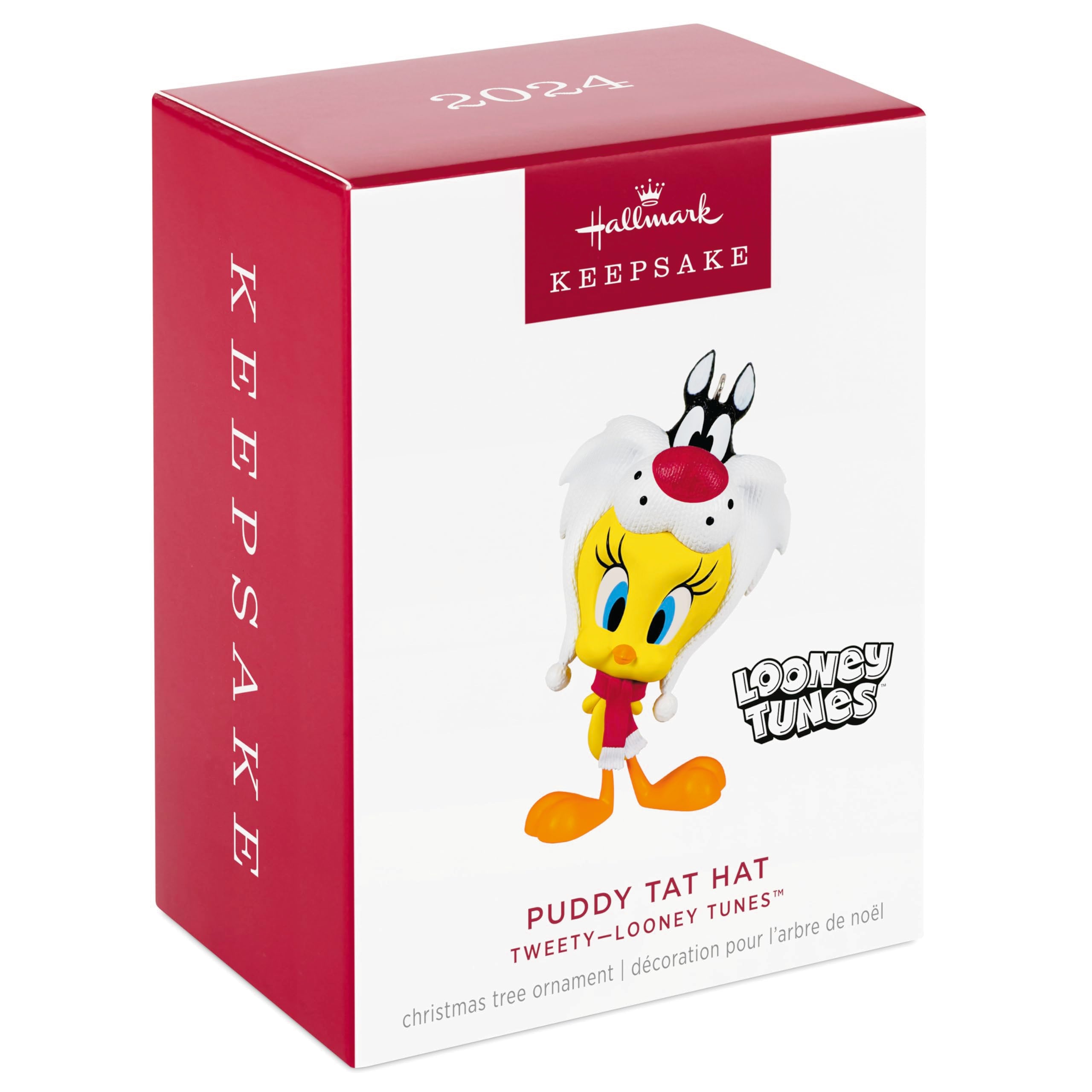 Hallmark Keepsake Christmas Ornament 2024, Looney Tunes Tweety Puddy Tat Hat, Cartoon Gifts