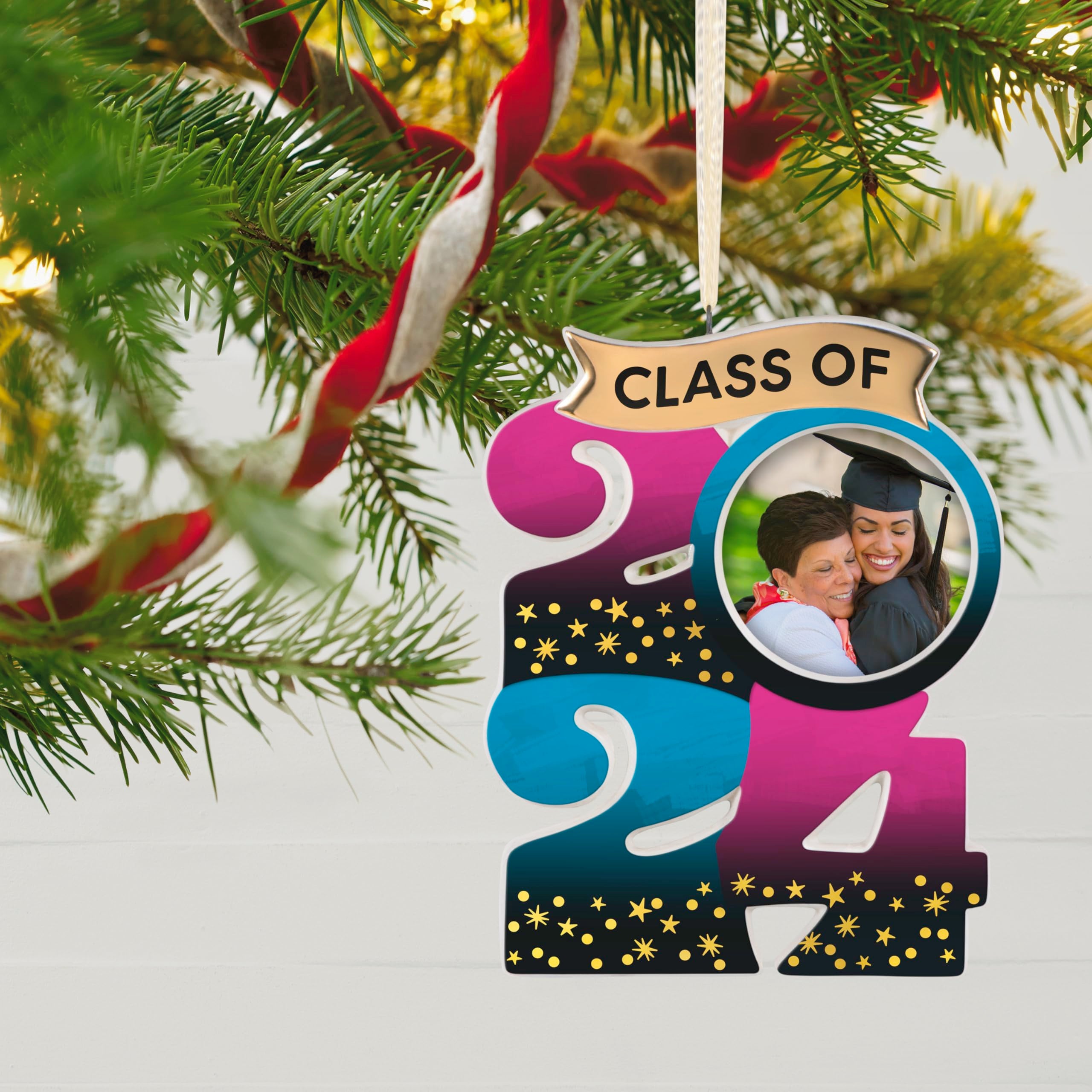 Hallmark Keepsake Christmas Ornament 2024, Congrats, Grad! Photo Frame, Porcelain, Gift for Graduate