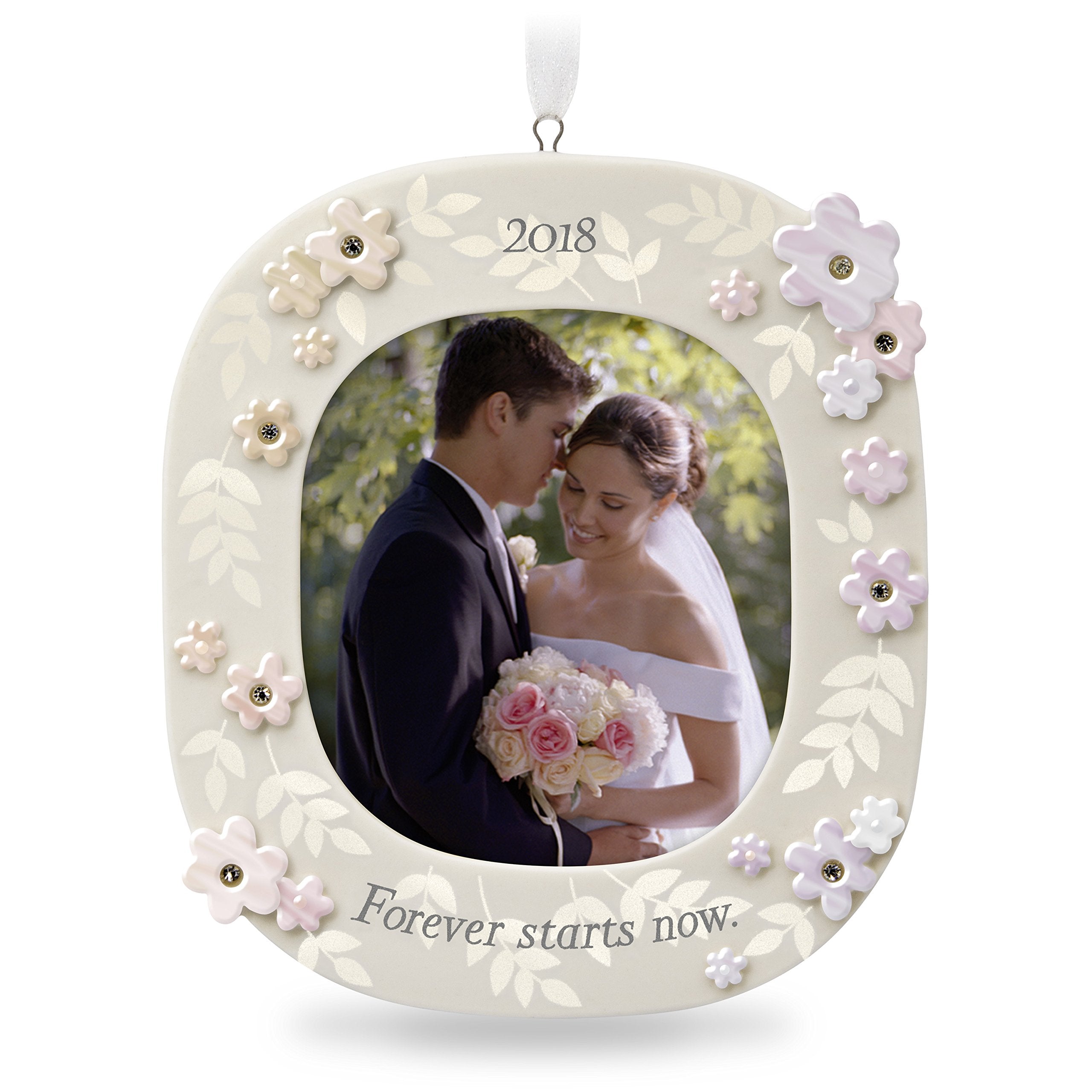 Hallmark Keepsake 2018 Wedding Gift Forever Starts Now Year Dated Porcelain Photo Picture Frame Christmas Ornament